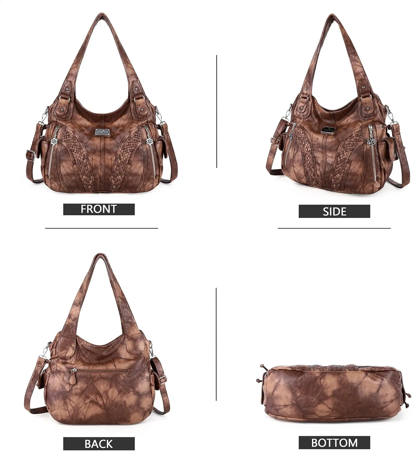 Purses and Handbags Women Fashion Tote Bag Shoulder Bags Top Handle Satchel Purses Washed Synthetic Leather Handbag