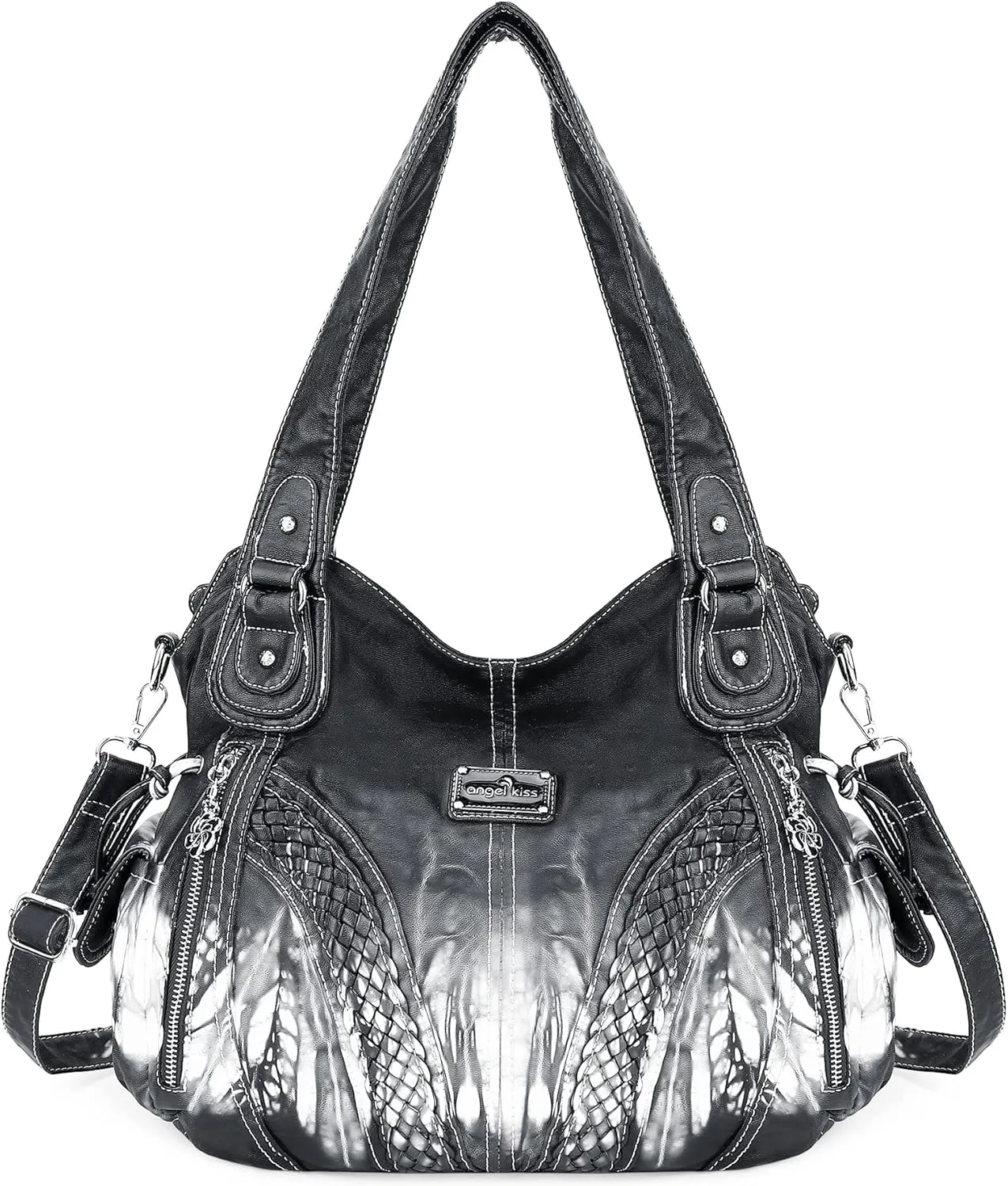 Purses and Handbags Women Fashion Tote Bag Shoulder Bags Top Handle Satchel Purses Washed Synthetic Leather Handbag