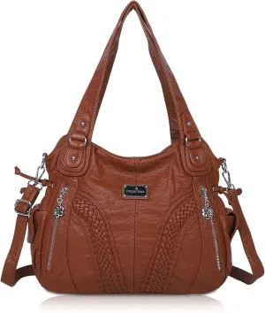 Purses and Handbags Women Fashion Tote Bag Shoulder Bags Top Handle Satchel Purses Washed Synthetic Leather Handbag