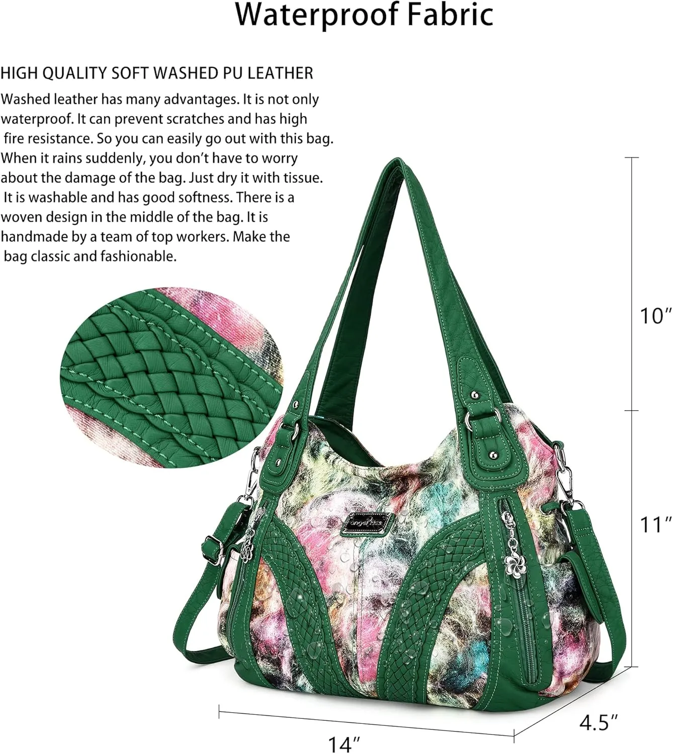 Purses and Handbags Women Fashion Tote Bag Shoulder Bags Top Handle Satchel Purses Washed Synthetic Leather Handbag