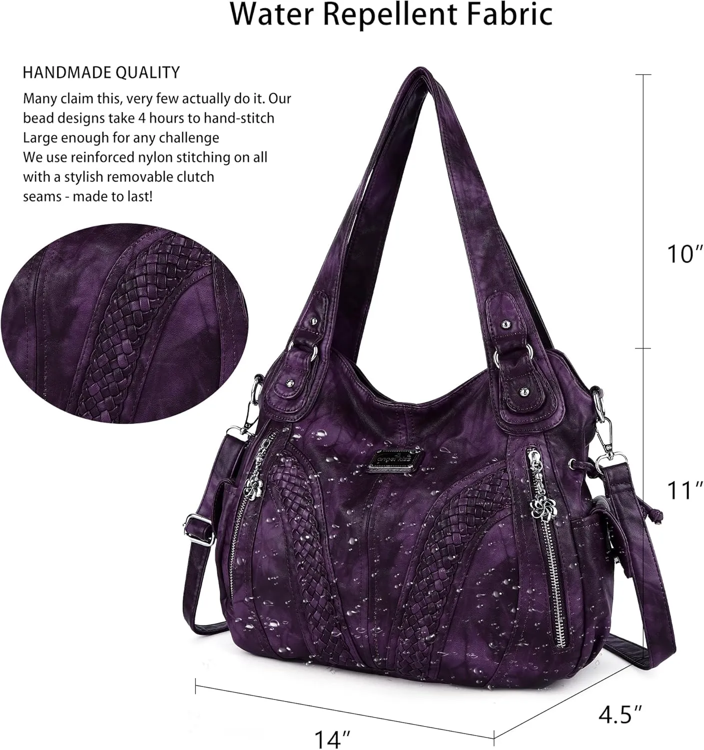 Purses and Handbags Women Fashion Tote Bag Shoulder Bags Top Handle Satchel Purses Washed Synthetic Leather Handbag