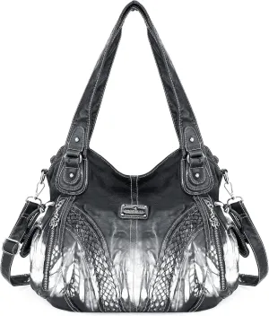 Purses and Handbags Women Fashion Tote Bag Shoulder Bags Top Handle Satchel Purses Washed Synthetic Leather Handbag