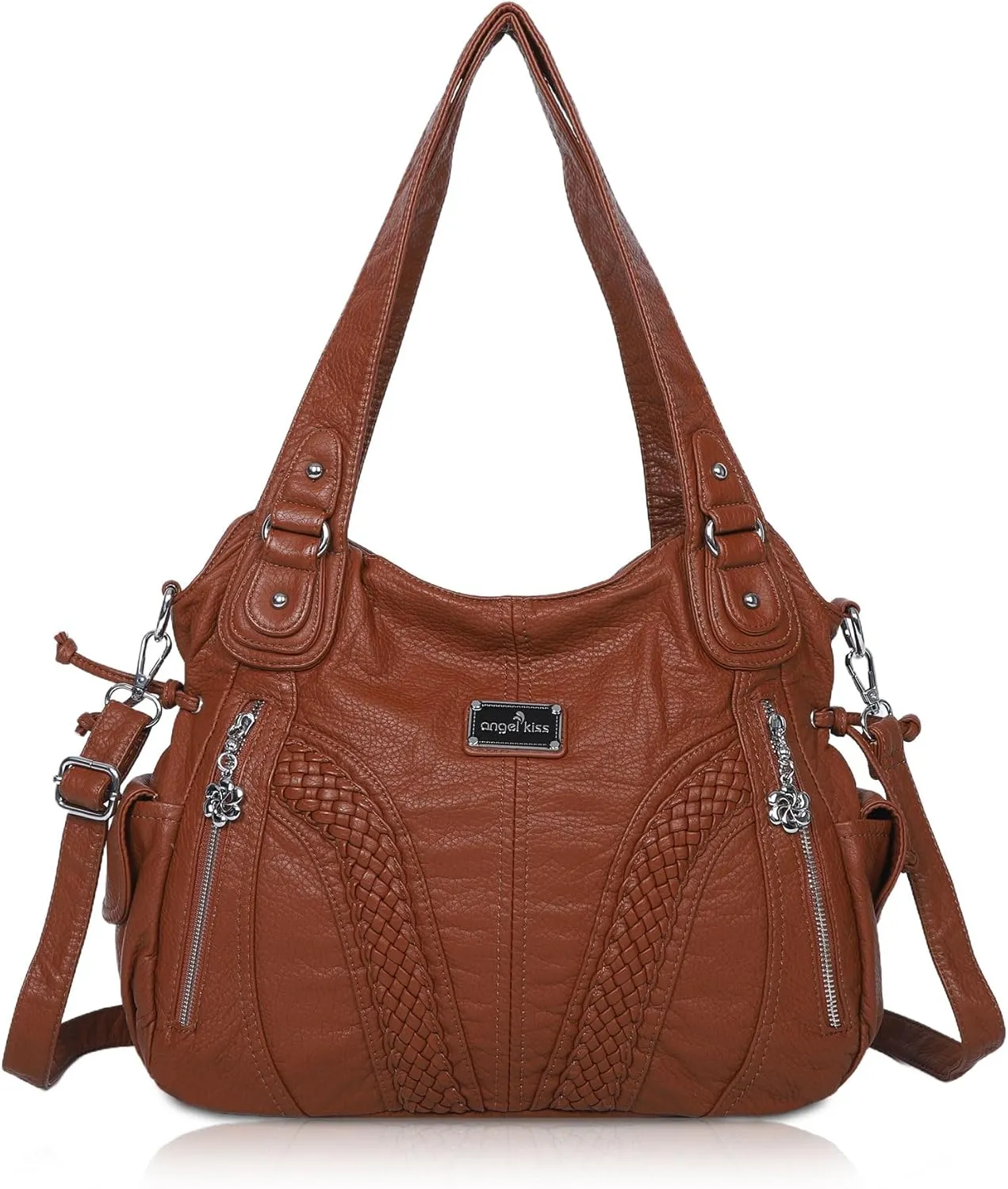 Purses and Handbags Women Fashion Tote Bag Shoulder Bags Top Handle Satchel Purses Washed Synthetic Leather Handbag