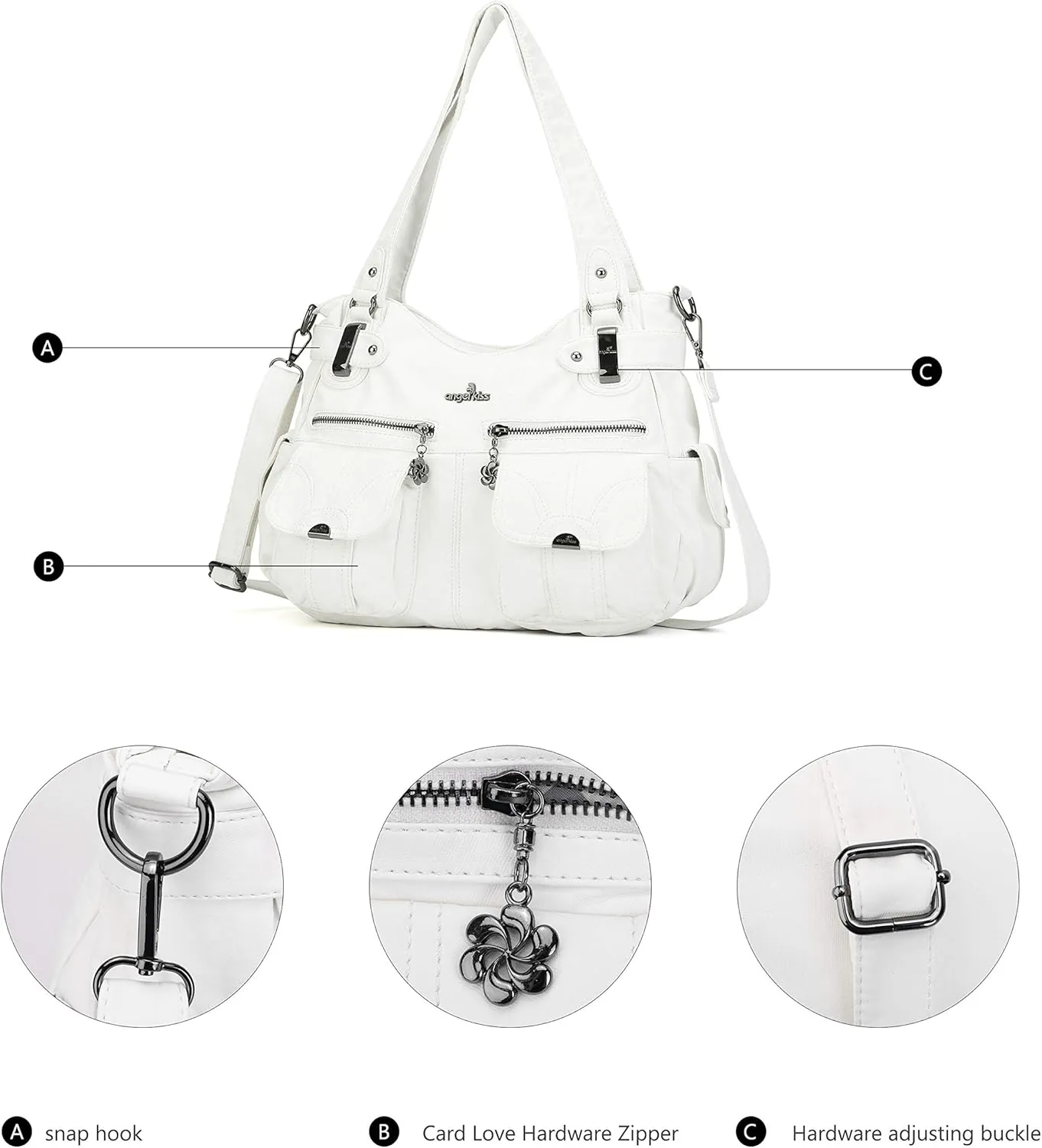 Purses and Handbags Women Tote Shoulder Top Handle Satchel Hobo Bags Fashion Washed Leather Purse