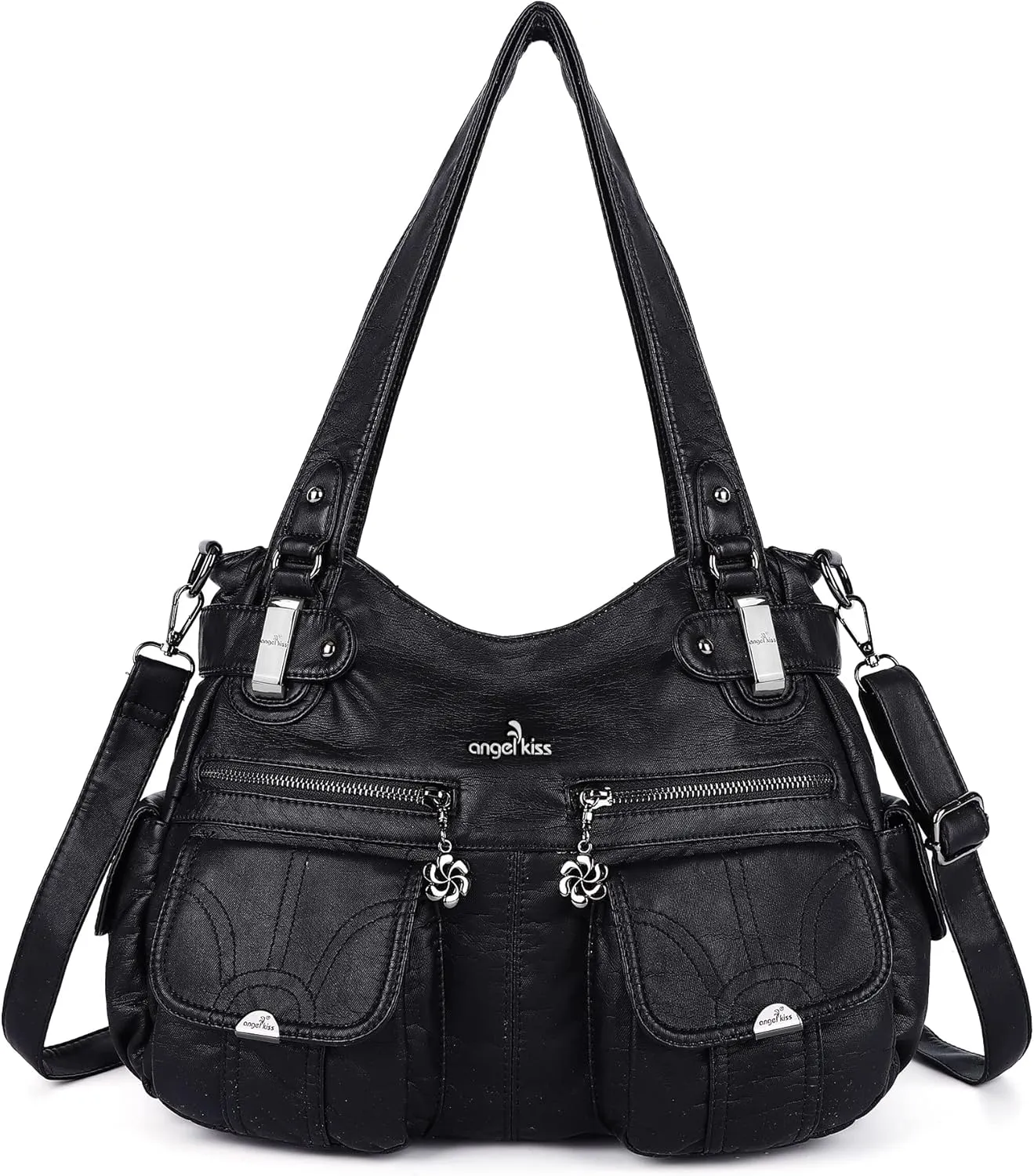 Purses and Handbags Women Tote Shoulder Top Handle Satchel Hobo Bags Fashion Washed Leather Purse