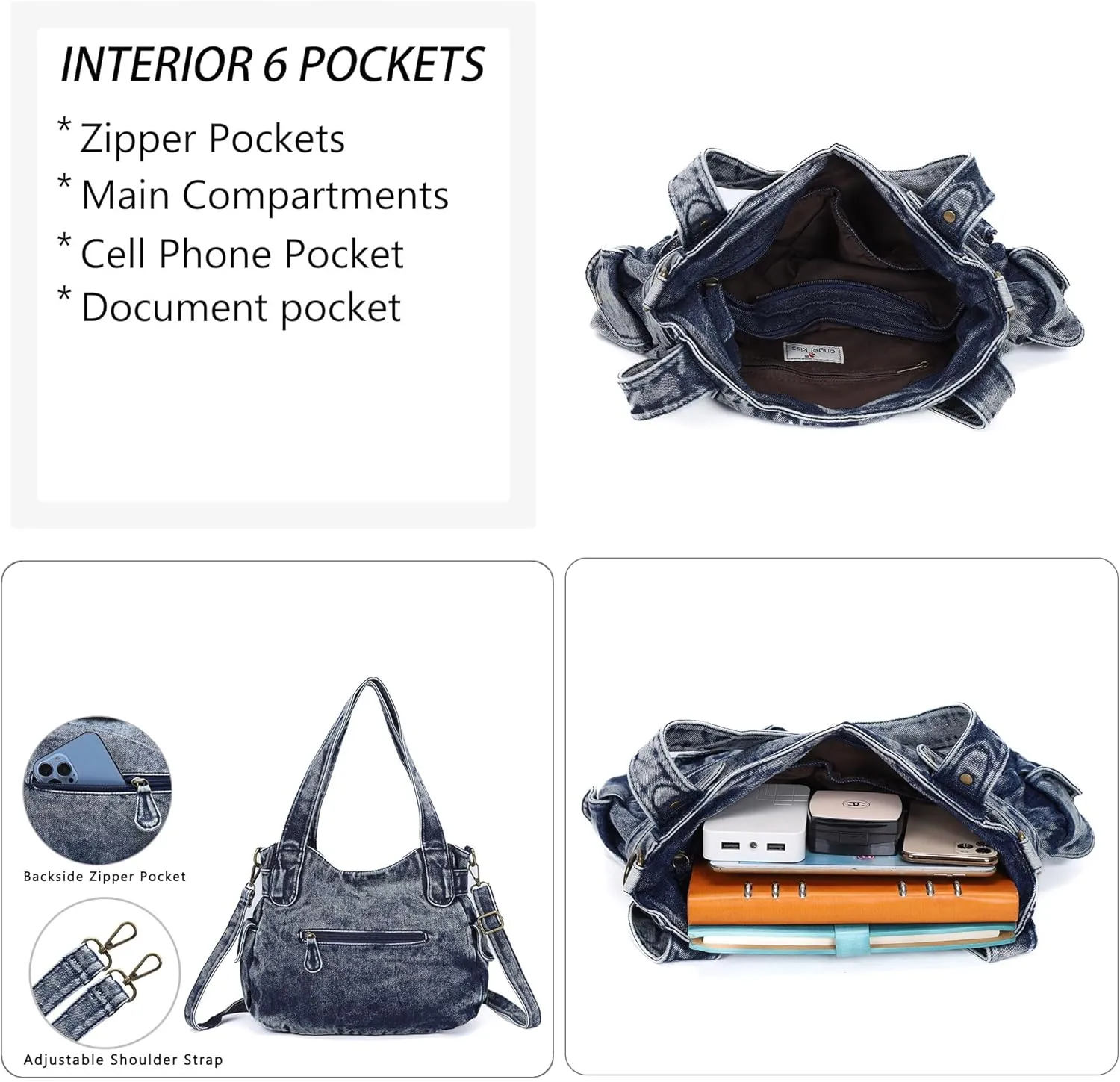 Purses and Handbags Women Tote Shoulder Top Handle Satchel Hobo Bags Fashion Washed Leather Purse