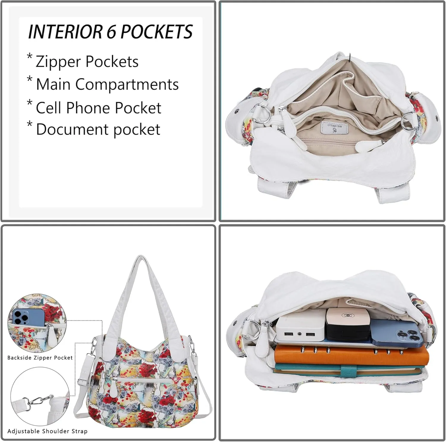 Purses and Handbags Women Tote Shoulder Top Handle Satchel Hobo Bags Fashion Washed Leather Purse