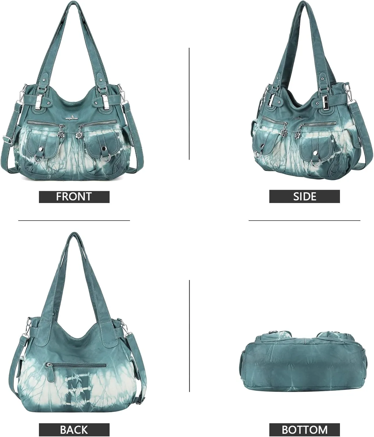 Purses and Handbags Women Tote Shoulder Top Handle Satchel Hobo Bags Fashion Washed Leather Purse