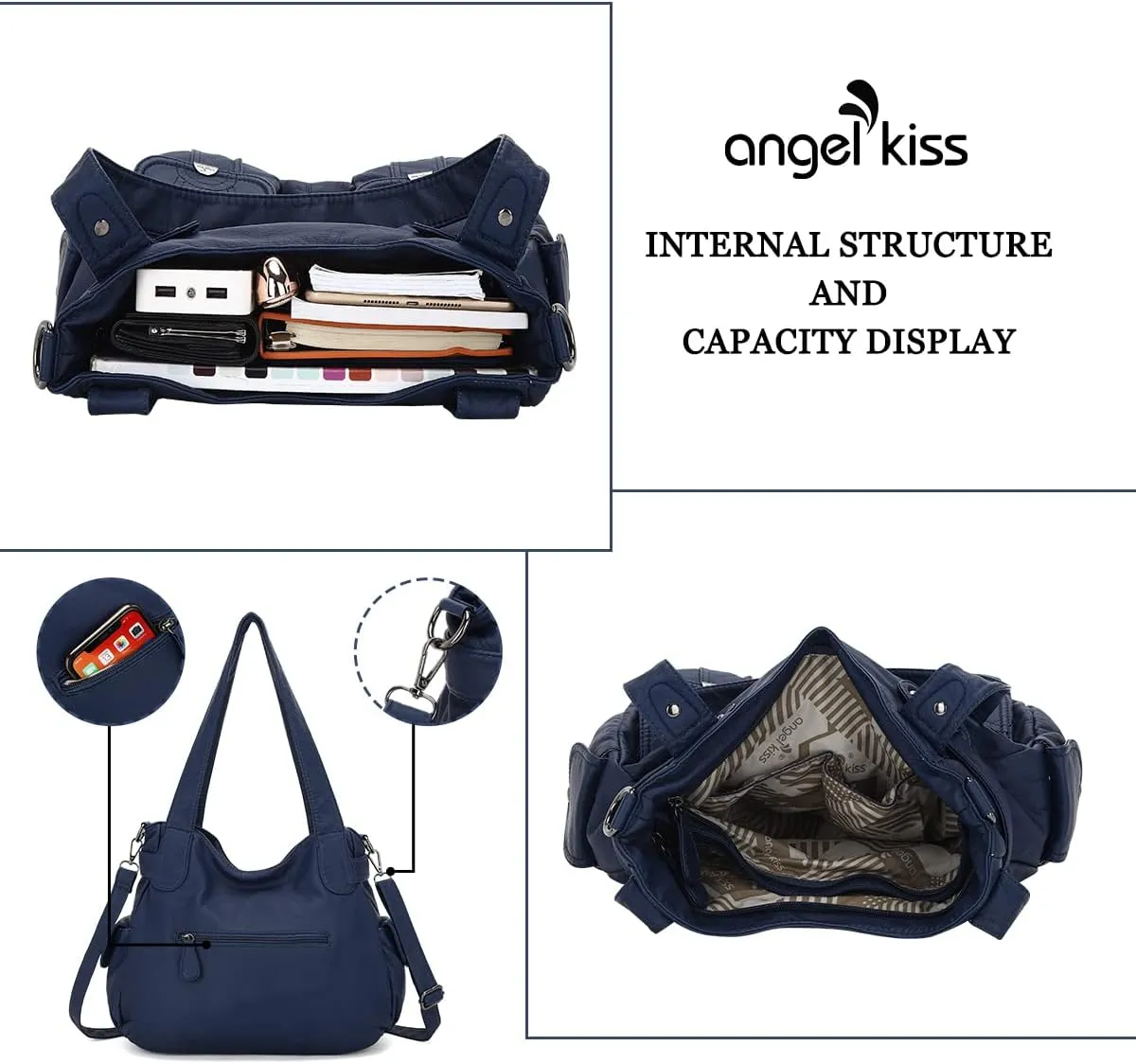 Purses and Handbags Women Tote Shoulder Top Handle Satchel Hobo Bags Fashion Washed Leather Purse