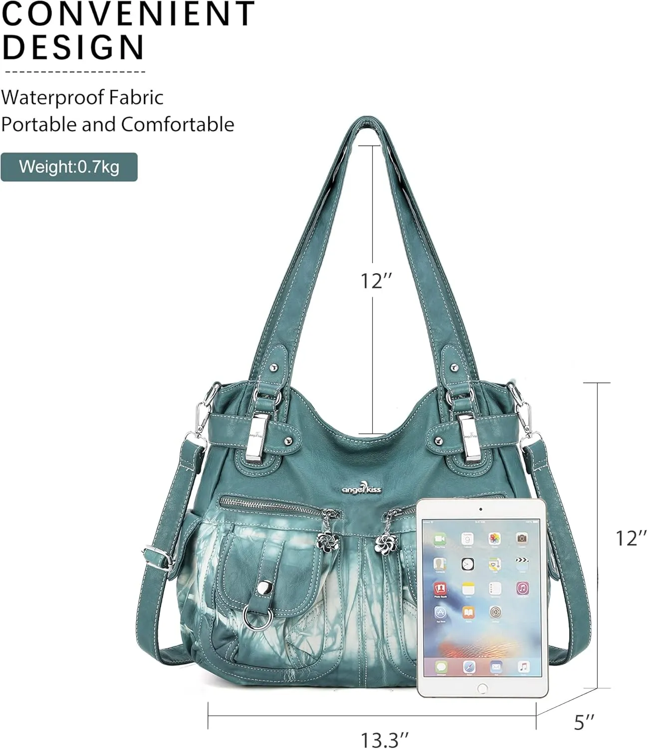 Purses and Handbags Women Tote Shoulder Top Handle Satchel Hobo Bags Fashion Washed Leather Purse