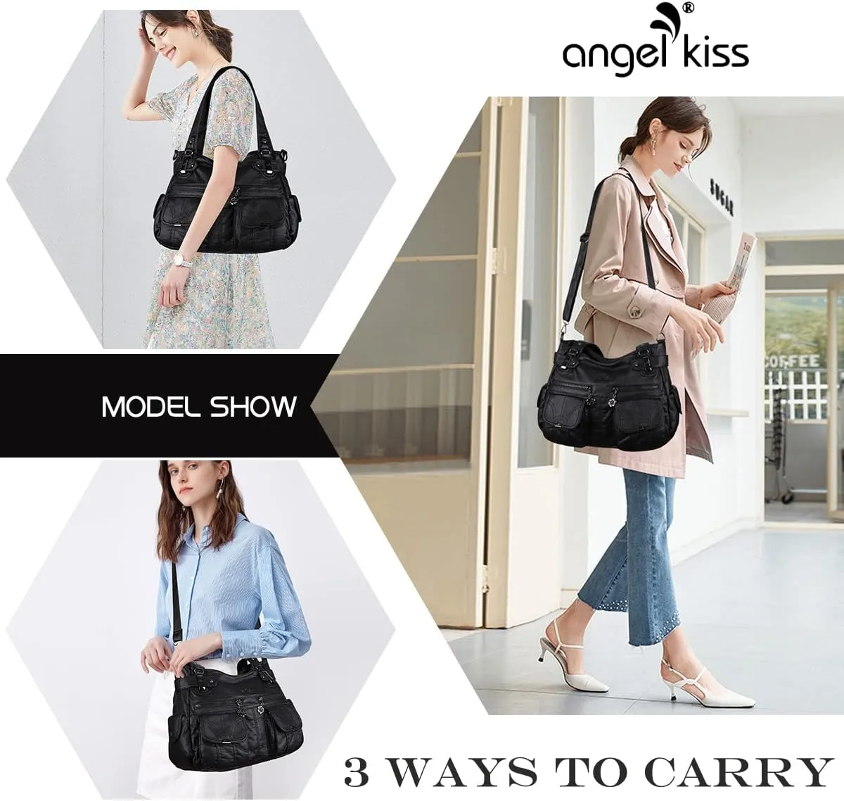 Purses and Handbags Women Tote Shoulder Top Handle Satchel Hobo Bags Fashion Washed Leather Purse