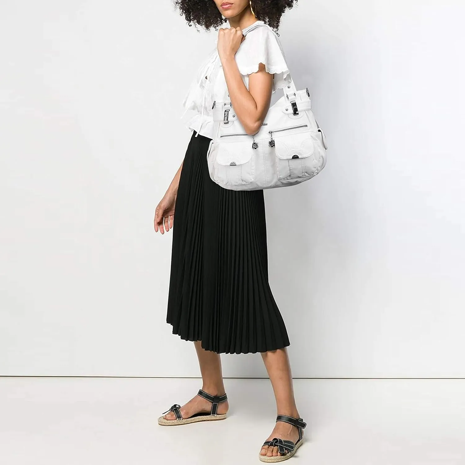 Purses and Handbags Women Tote Shoulder Top Handle Satchel Hobo Bags Fashion Washed Leather Purse