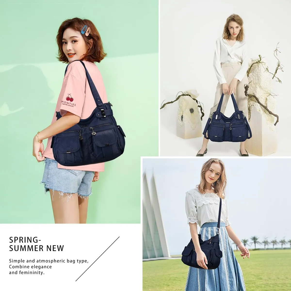 Purses and Handbags Women Tote Shoulder Top Handle Satchel Hobo Bags Fashion Washed Leather Purse