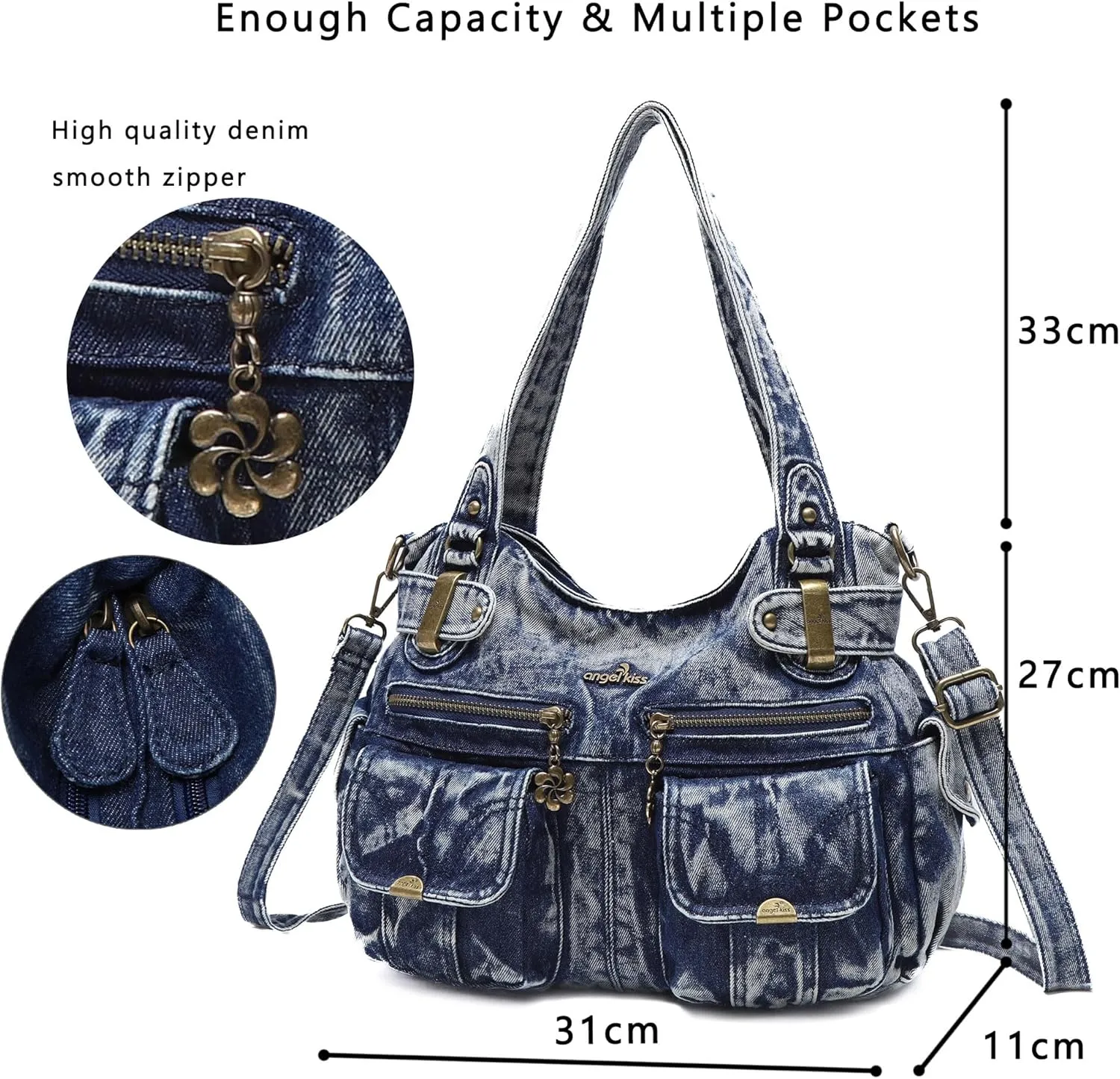 Purses and Handbags Women Tote Shoulder Top Handle Satchel Hobo Bags Fashion Washed Leather Purse