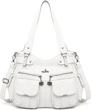 Purses and Handbags Women Tote Shoulder Top Handle Satchel Hobo Bags Fashion Washed Leather Purse