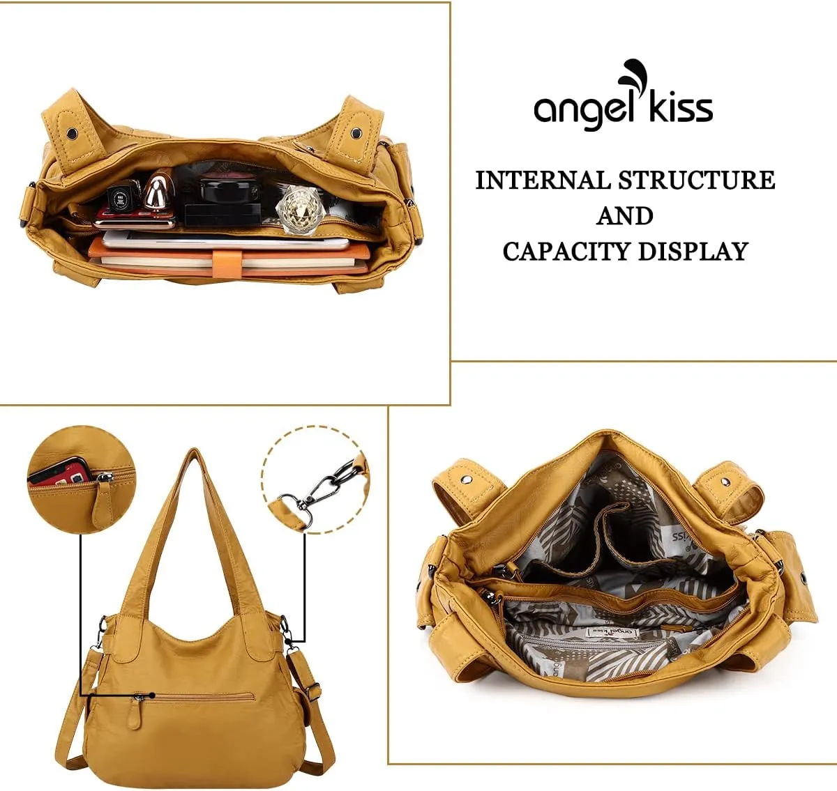 Purses and Handbags Women Tote Shoulder Top Handle Satchel Hobo Bags Fashion Washed Leather Purse