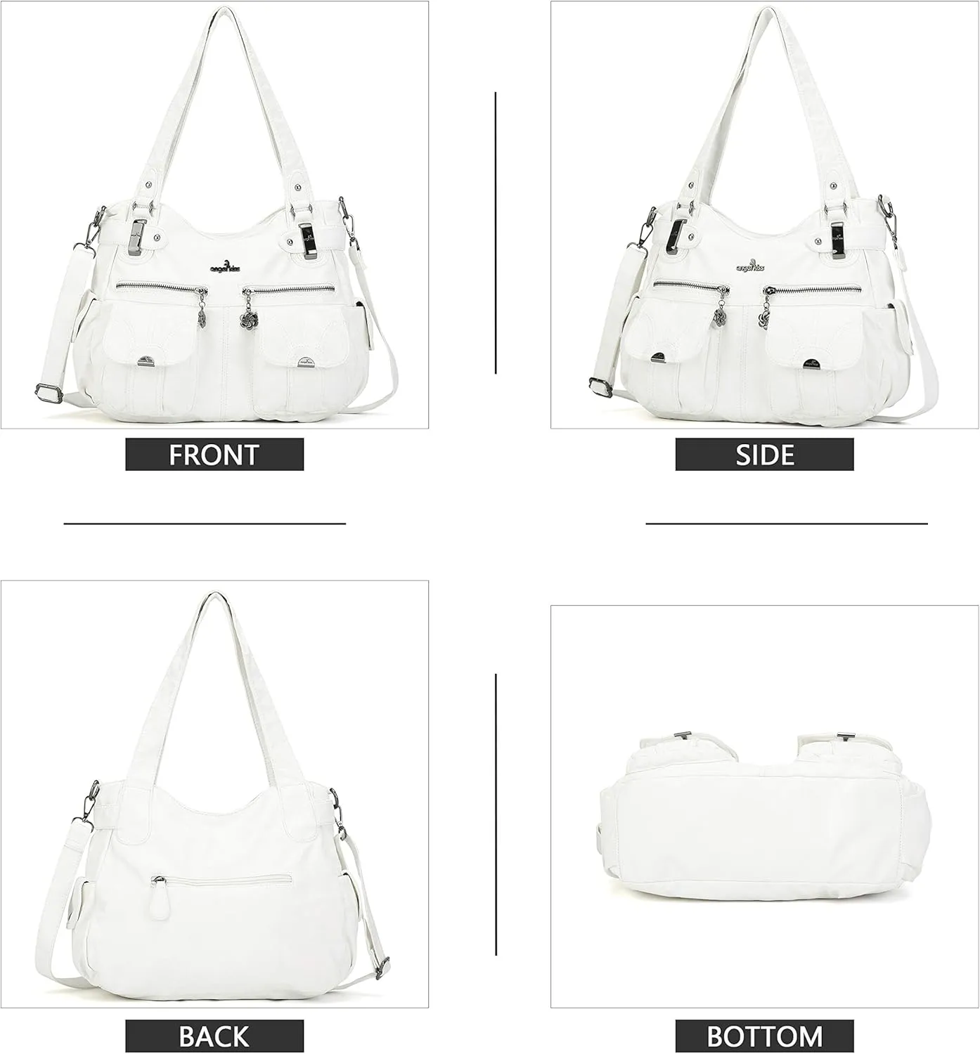 Purses and Handbags Women Tote Shoulder Top Handle Satchel Hobo Bags Fashion Washed Leather Purse