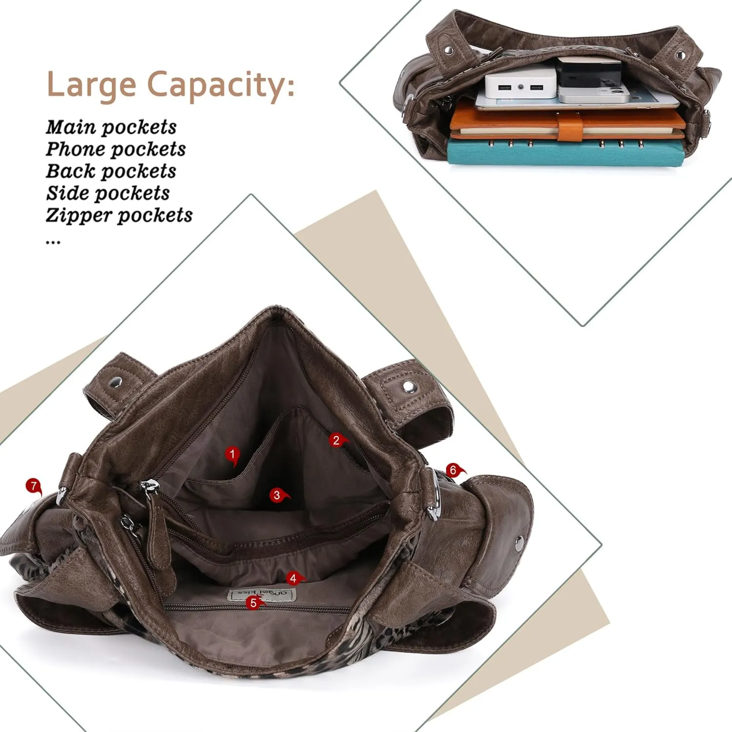 Purses and Handbags Women Tote Shoulder Top Handle Satchel Hobo Bags Fashion Washed Leather Purse