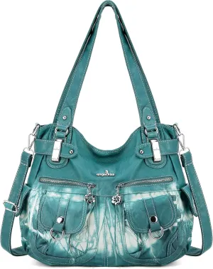 Purses and Handbags Women Tote Shoulder Top Handle Satchel Hobo Bags Fashion Washed Leather Purse