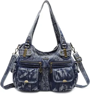 Purses and Handbags Women Tote Shoulder Top Handle Satchel Hobo Bags Fashion Washed Leather Purse