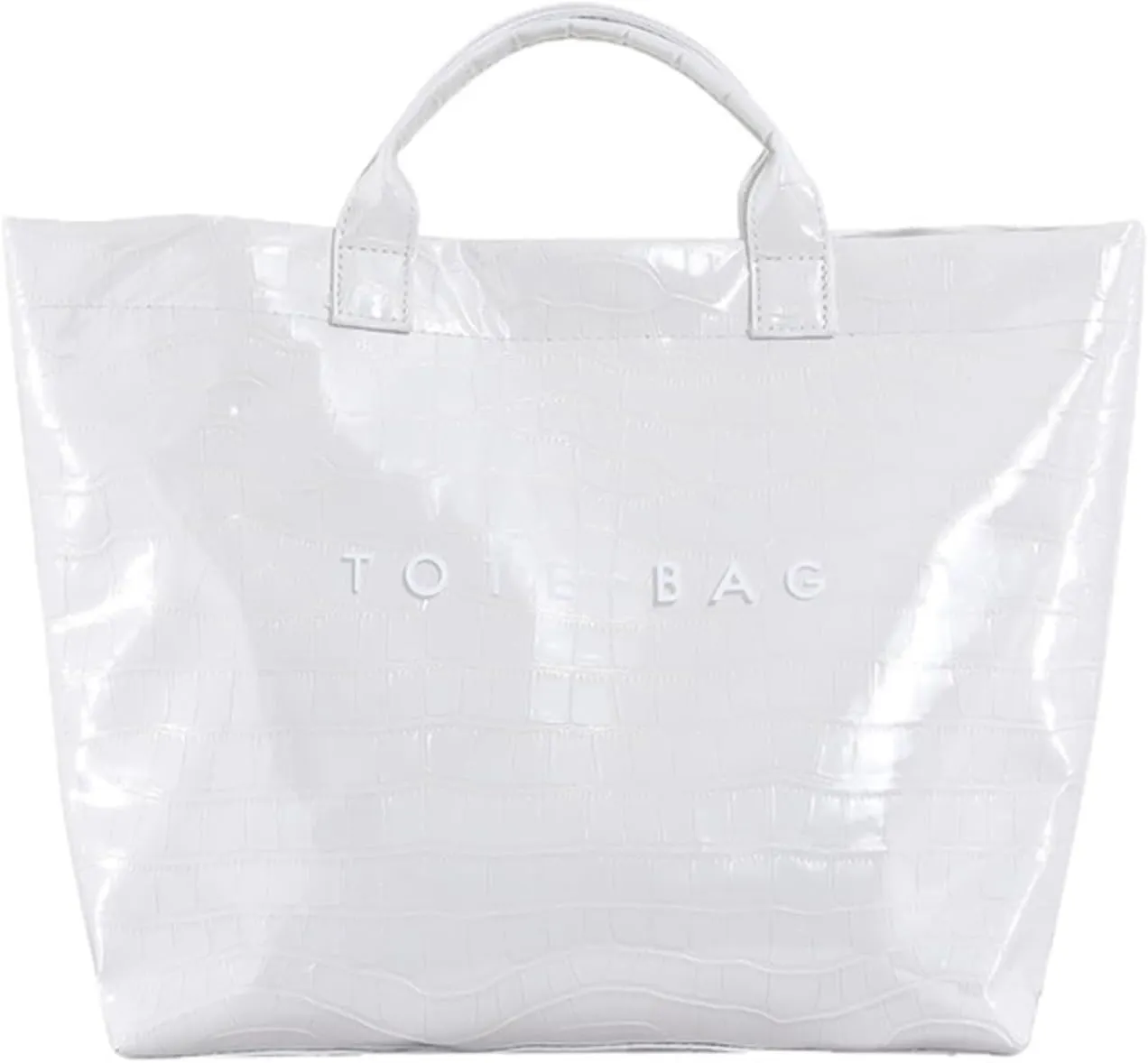 PVC Surface Women Tote Bag, PU Leather Tote Purses for Ladies, Top Handle Letter Printed Hobo Bags