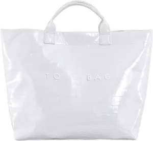 PVC Surface Women Tote Bag, PU Leather Tote Purses for Ladies, Top Handle Letter Printed Hobo Bags