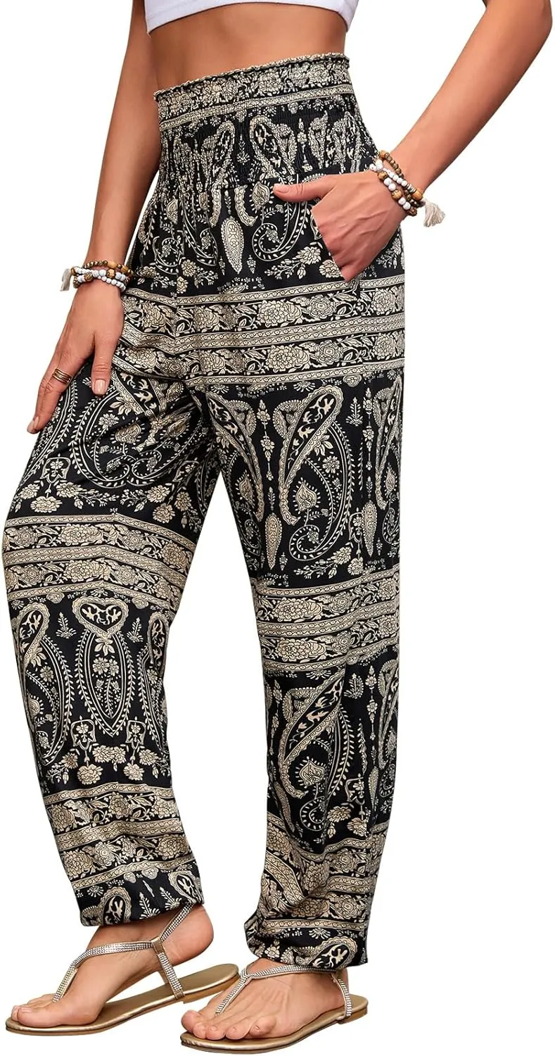 QIANXIZHAN Women's Harem Pants, Joggers Sweatpants Lounge Yoga Boho Clothes with Pockets