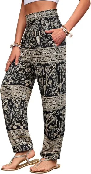 QIANXIZHAN Women's Harem Pants, Joggers Sweatpants Lounge Yoga Boho Clothes with Pockets