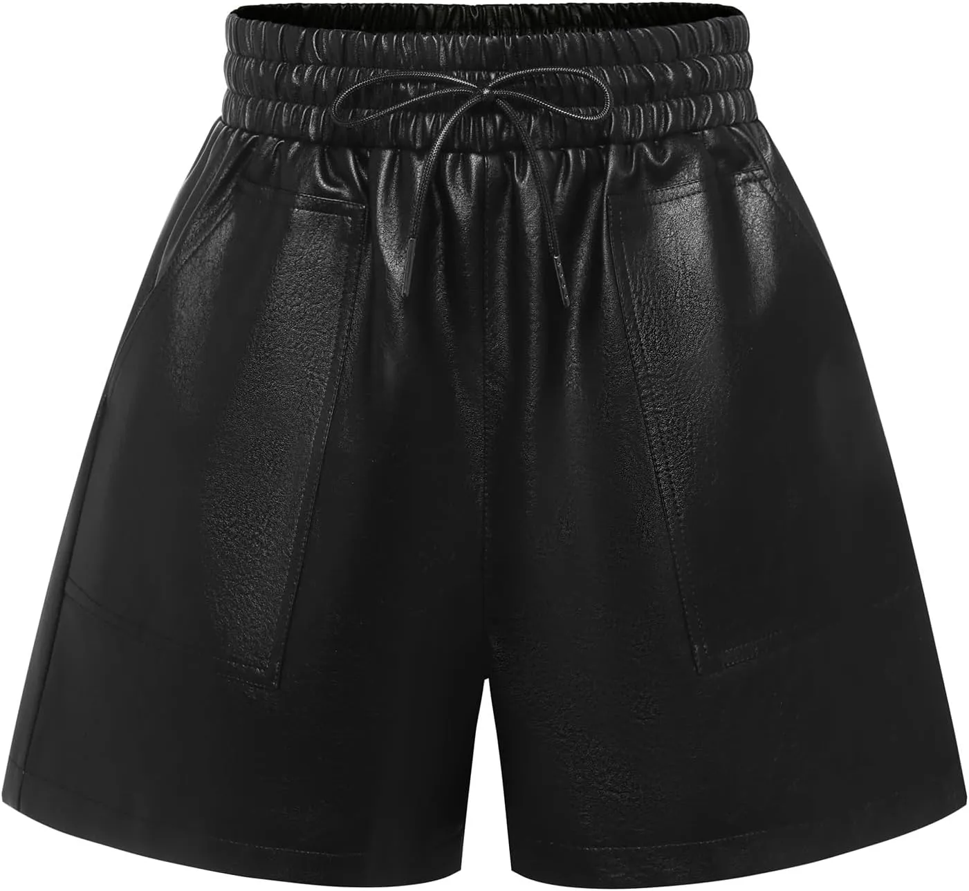 QIANXIZHAN Women's Leather Shorts, Faux High Waisted Wide Leg Sexy Shorts SP