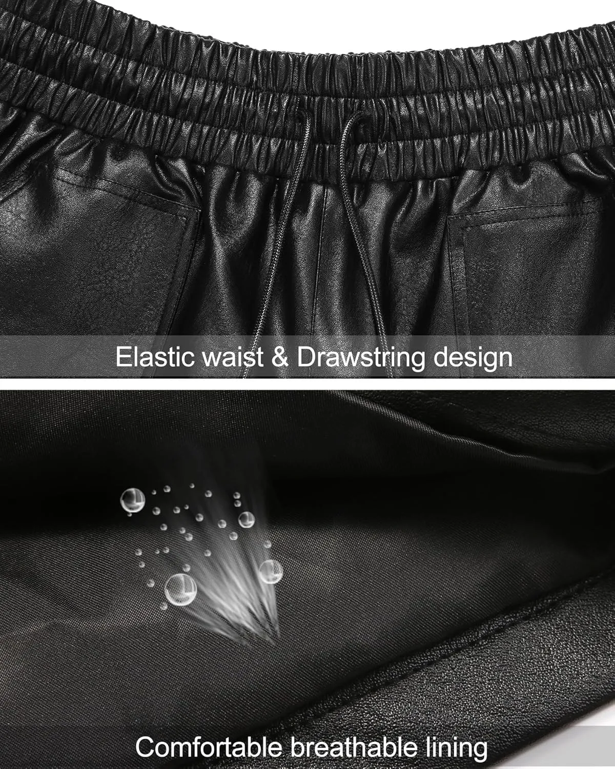 QIANXIZHAN Women's Leather Shorts, Faux High Waisted Wide Leg Sexy Shorts SP