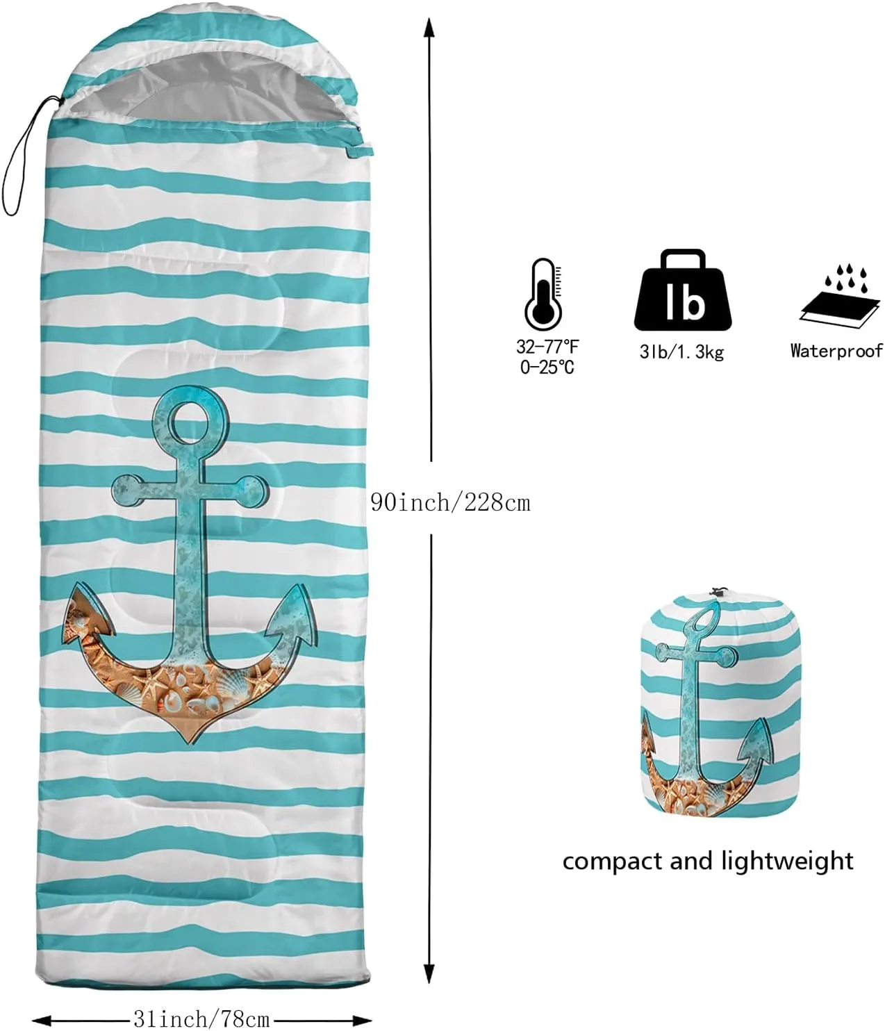 QOOMO Camping Sleeping Bags,3 Season Warm & Cool Weather,Lightweight,Waterproof Sleeping Bags for Adults & Kids,Traveling,and Outdoors,Camping Gear Equipment