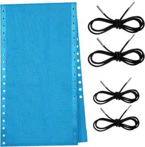 Queekay Chair Replacement Fabric with 4 Bungee Cord Lounge Chair Cloth Mesh Repair Kit for Patio Recliner Outdoor Lawn Pool(63 x 17 Inch,Light Blue)
