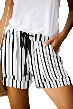 QUEEN PLUS Womens Casual Shorts Comfy Elastic Waist Drawstring Pocket Shorts Pants