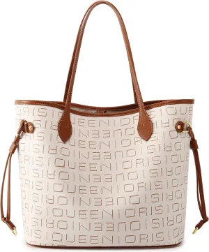 Queenoris Tote Bag for Women, Designer Fashion Purses Top Handle Satchel Large Capacity Classic Shoulder Bags