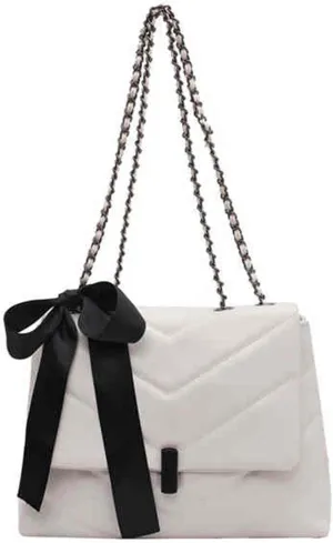 Quilted Leather HandBag for Women Trendy Ladies Shoulder Purse Satchel with Chain Strap