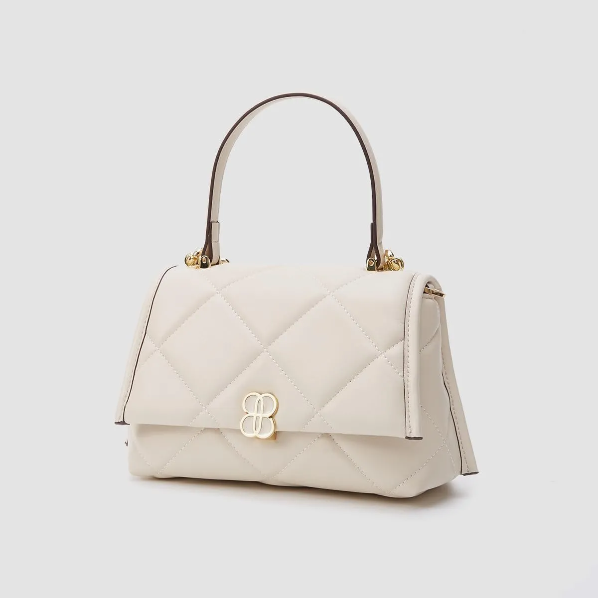 Quilted Leather Satchel Purse for Women: Genuine Cowhide Crossbody Bag - Top Handle Handbag with Chain Strap for Travel Work