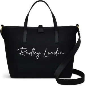 RADLEY London Addison Gardens Signature Responsible Women's Medium Recycled Canvas Open Top Satchel Bag, Black