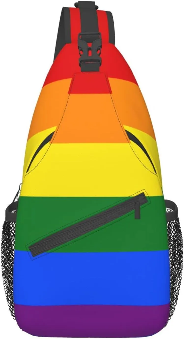 Rainbow LGBT Crossbody Backpack Gay Pride Sling Bag for Men Women Shoulder Chest Bags Gym Sport Travel Hiking Daypack