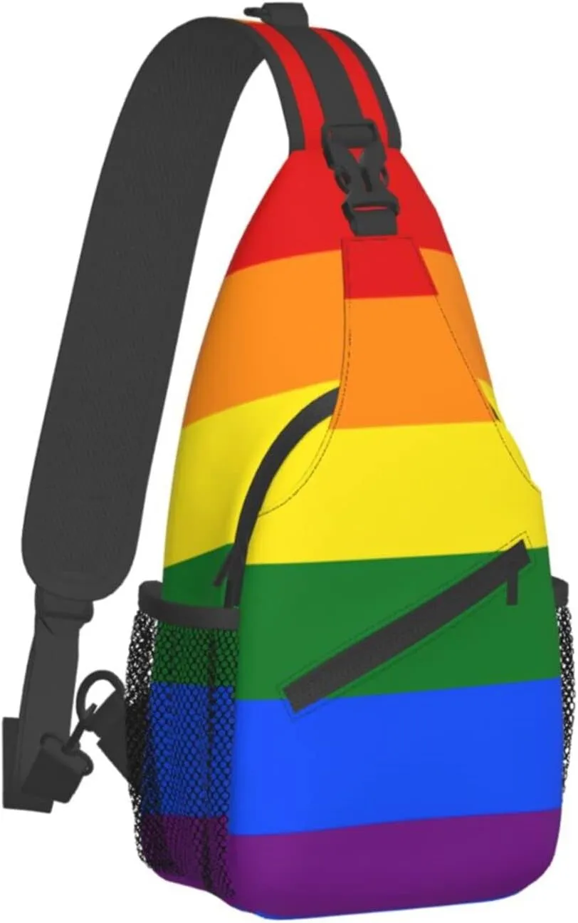 Rainbow LGBT Crossbody Backpack Gay Pride Sling Bag for Men Women Shoulder Chest Bags Gym Sport Travel Hiking Daypack