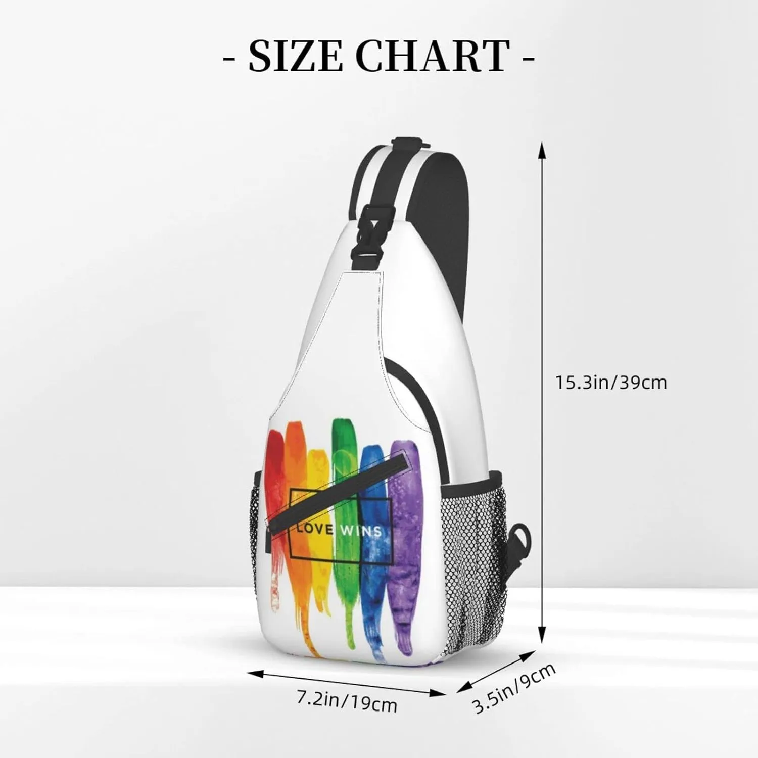 Rainbow LGBT Pride Sling Backpack, Multipurpose Lgbt Crossbody Shoulder Bag Travel Hiking Daypack for Men Women