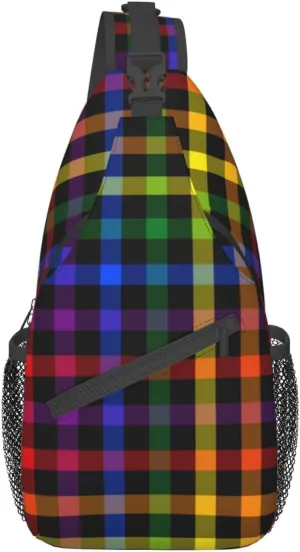 Rainbow LGBT Pride Sling Bag LGBT Crossbody Sling Backpack Multipurpose LGBT Chest Bag for Women Cycling