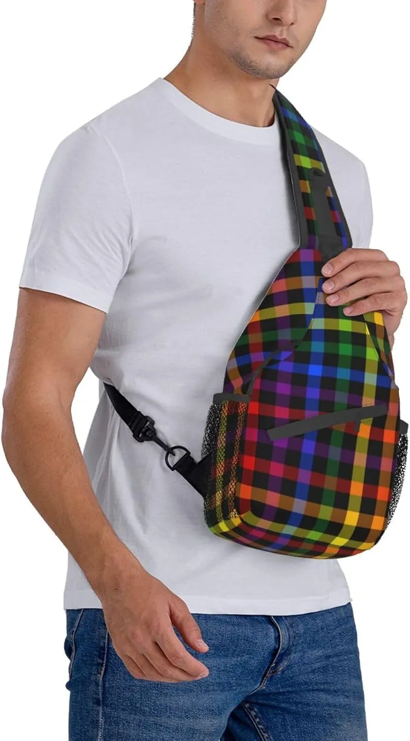 Rainbow LGBT Pride Sling Bag LGBT Crossbody Sling Backpack Multipurpose LGBT Chest Bag for Women Cycling