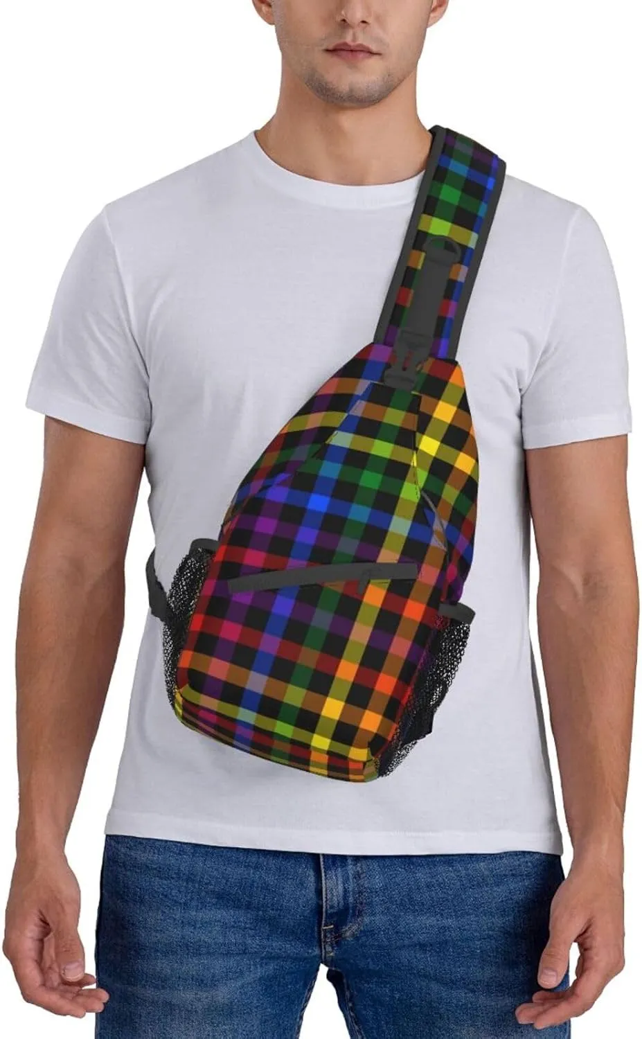 Rainbow LGBT Pride Sling Bag LGBT Crossbody Sling Backpack Multipurpose LGBT Chest Bag for Women Cycling