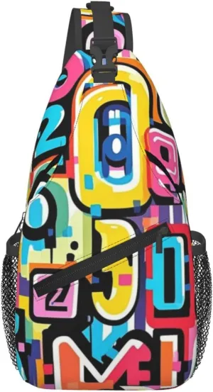 Rainbow Stripes Vibrant Crossbody Bags Cross Chest Bag Adjustable Sling Backpack for Women Men