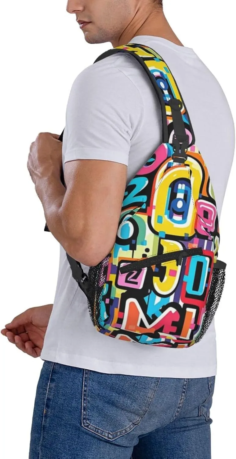 Rainbow Stripes Vibrant Crossbody Bags Cross Chest Bag Adjustable Sling Backpack for Women Men