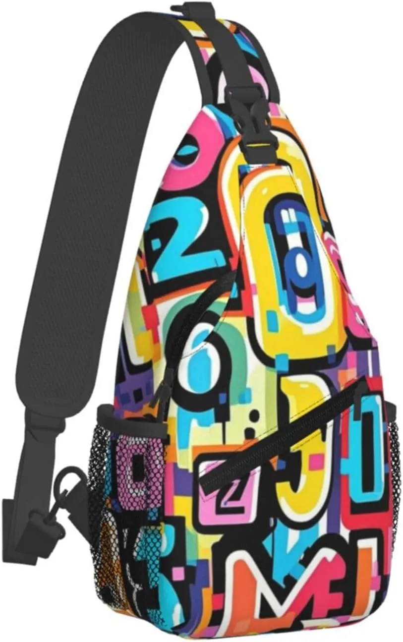 Rainbow Stripes Vibrant Crossbody Bags Cross Chest Bag Adjustable Sling Backpack for Women Men