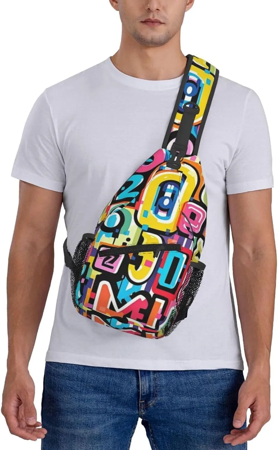Rainbow Stripes Vibrant Crossbody Bags Cross Chest Bag Adjustable Sling Backpack for Women Men