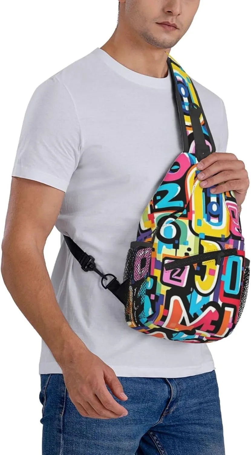 Rainbow Stripes Vibrant Crossbody Bags Cross Chest Bag Adjustable Sling Backpack for Women Men