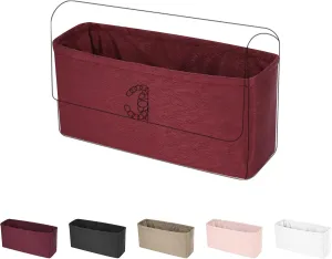 Rayon Purse Organizer Insert, unique pattern Bag organizer, bag in bag for luxury bags, fit Chanel 19 bags (19 Jumbo30, Wine Red)