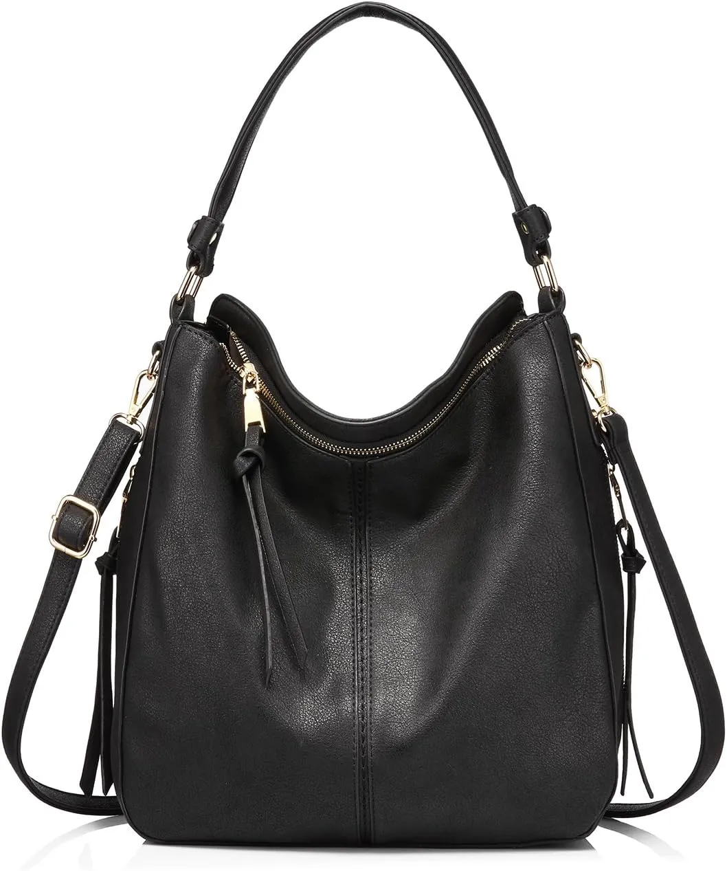 Realer Hobo Crossbody Bags for Women Designer Leather Hobo Handbags Retro Large Size Shoulder Bag Bucket Purse